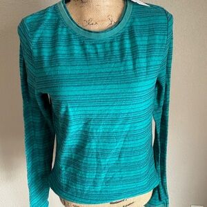 NWT White Stuff Teal Striped Long Sleeve Crewneck
